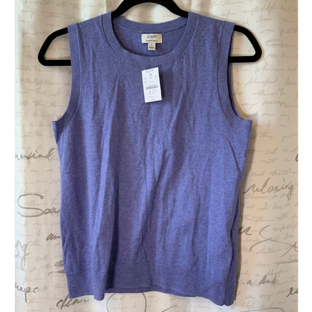 J.Crew Purple Cotton Vest Small NWT Preppy Layering Casual Fall